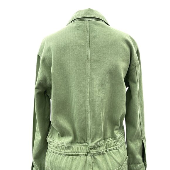 Treasure & Bond Utility Herringbone Long Sleeve Jumpsuit Olive Acorn Women S‎ - Picture 5 of 16